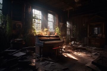 Abandoned building interior