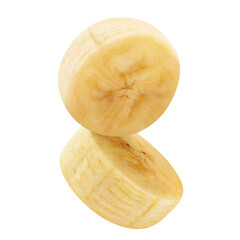 Two delicious banana slices cut out