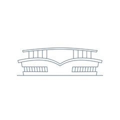 Front view of a stadium icon Outline style Vector