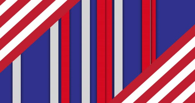 Animation of blue, white and red stripes with white stars