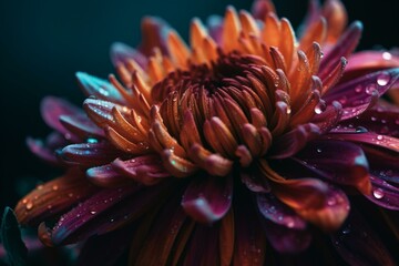 Closeup of colorful flower. Generative AI