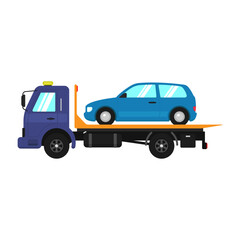 Tow truck icon. Color silhouette. Side view. Vector simple flat graphic illustration. Isolated object on a white background. Isolate.