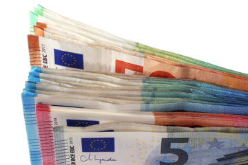 Isolated euro notes.