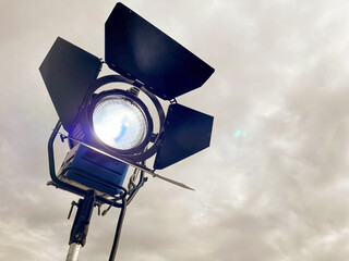 Professional movie light HMI lamp on set