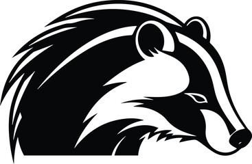 Badger Logo Monochrome Design Style
