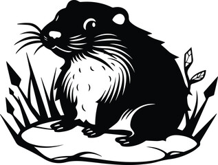 Beaver Logo Monochrome Design Style
