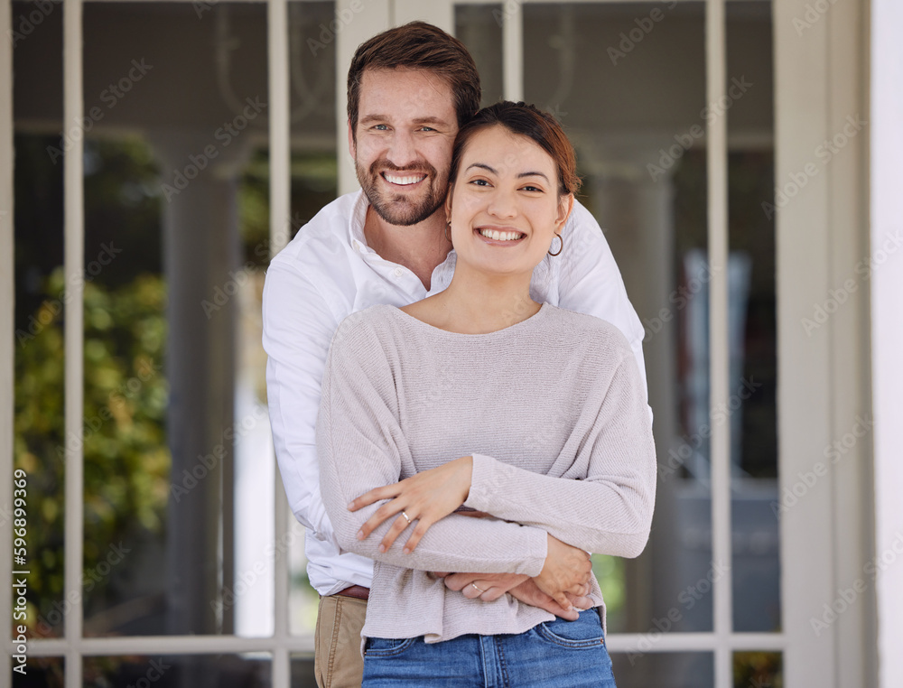 Canvas Prints Every day is sunny when we are together. Shot of a couple bonding on the porch at home.