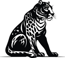 Cheetah Logo Monochrome Design Style

