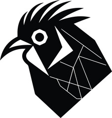 Naklejka premium Chicken Logo Monochrome Design Style 