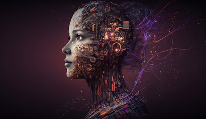 女性型のAIの横顔