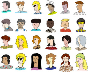 남자 여자 사람 인종 흑인 백인 황인 얼굴 표정