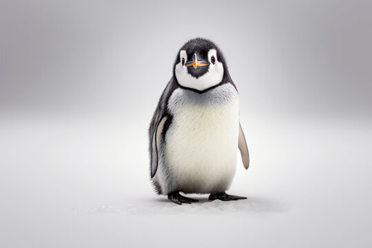 Penguin isolated on a white background. 3d rendering.created with generative AI