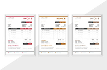 Professional Invoice Template Vector Design.