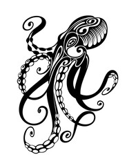 Octopus logo. Isolated octopus on white background
