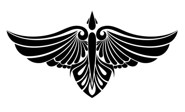 Bird logo. Eagle symbol. Tattoo symbol of bird