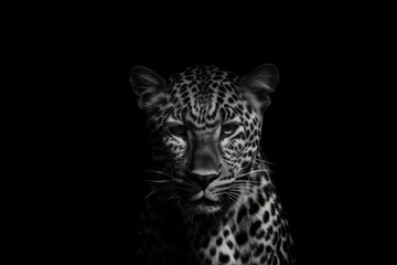 Fototapeta na wymiar majestic leopard in black and white. Generative AI