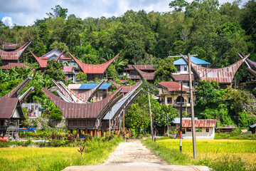 traditional village of tana toraja land, indonesia