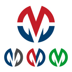 Circle Logo M letter template 1