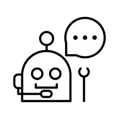 robot assistance system automation outline icon vector illustration