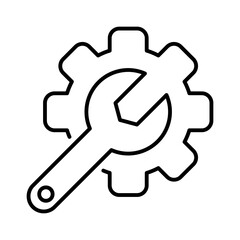 Fototapeta premium setting gear maintenance automation outline icon vector illustration