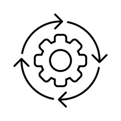system restart automation outline icon vector illustration