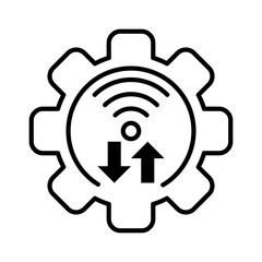 internet wifi data gear automation outline icon vector illustration