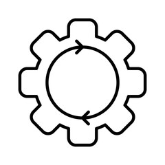 system restart circle automation outline icon vector illustration