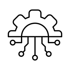 system gear automation outline icon vector illustration