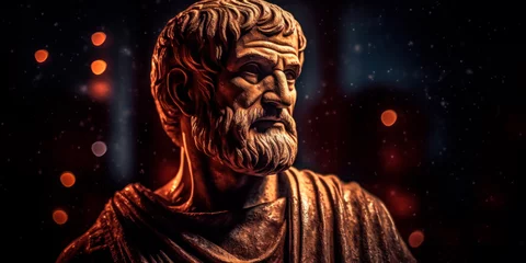 Fotobehang Bust of Aristotle, philosopher of Ancient Greece. Generative AI. © NorLife