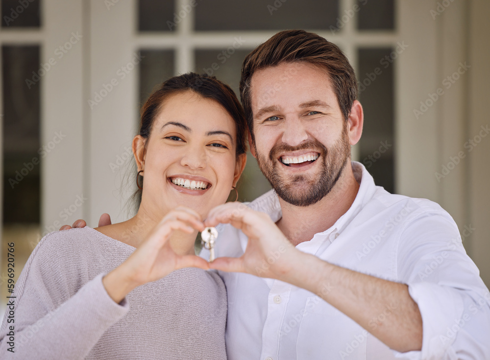 Poster you call it madness, but i call it love. shot of a young couple forming a heart shape with their han