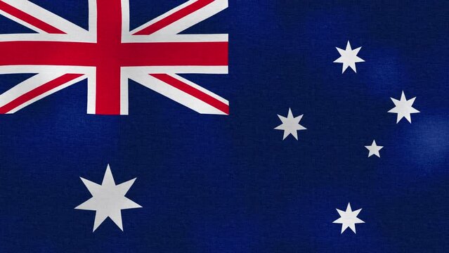 Waving Flag of Australia video background with vintage vignette overlay effect. Realistic Slow Motion