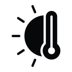 hot temperature glyph icon illustration vector graphic