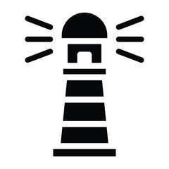 lighthouse glyph icon illustration vector graphic
