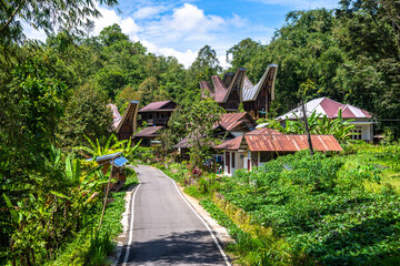 traditional village of tana toraja land, indonesia