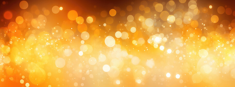 orange and yellow bokeh brightening background, light brown and gold. Generative AI. 