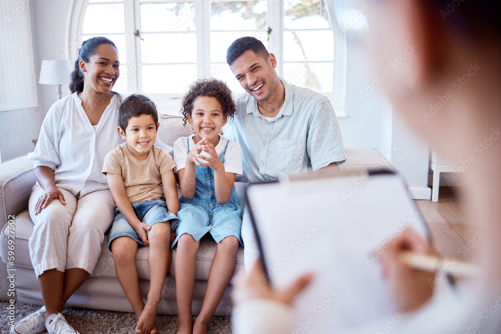 Canvas Prints Their weekly sessions have been so beneficial. Shot of a family meeting with a therapist.