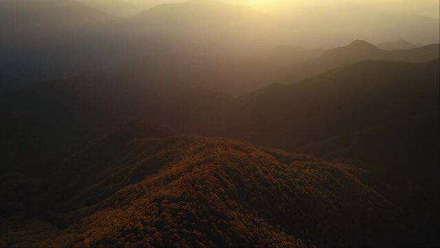 Breathtaking sunrise on the Parco Nazionale del Cilento in Campania 4K drone