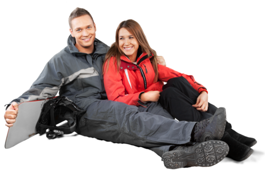 Young beauty couple in winter cloth