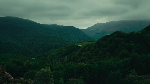 Dreamy Basque Country Euskadi mountain and forest 4K drone