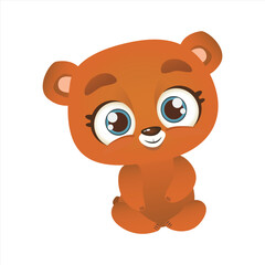 Cute baby bear vector illustration