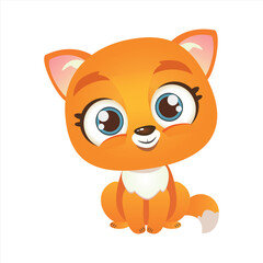 Cute baby fox vector illustration