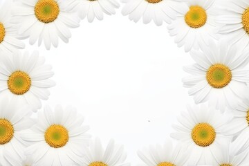 bouquet of white and yellow flowers against a plain white background. Generative AI