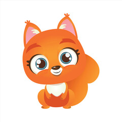 Cute baby squirrel vector illustration