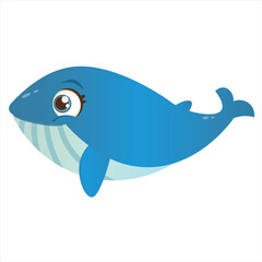 cartoon cute vector whale