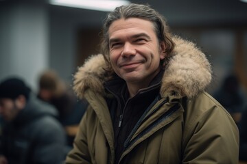 Obraz premium Portrait of a handsome young man in a coat in the city