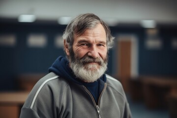 Obraz premium Portrait of a senior man with gray beard in sportswear