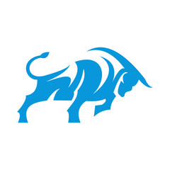 Bull silhouette , monochrome logo, symbol of the year in the Chinese zodiac calendar