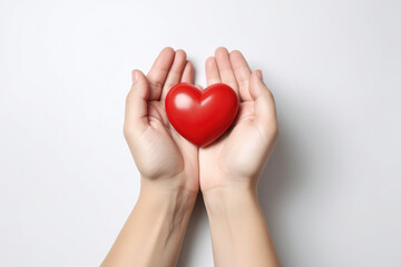 hand holding a love shape, generative Ai