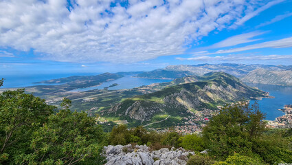 Exploration from land and water of the Bay of Kotor on the Adriatic Sea, Montenegro