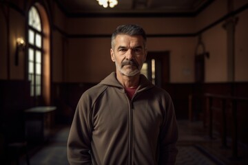 Obraz na płótnie Canvas Portrait of a senior man in a mosque. Selective focus.